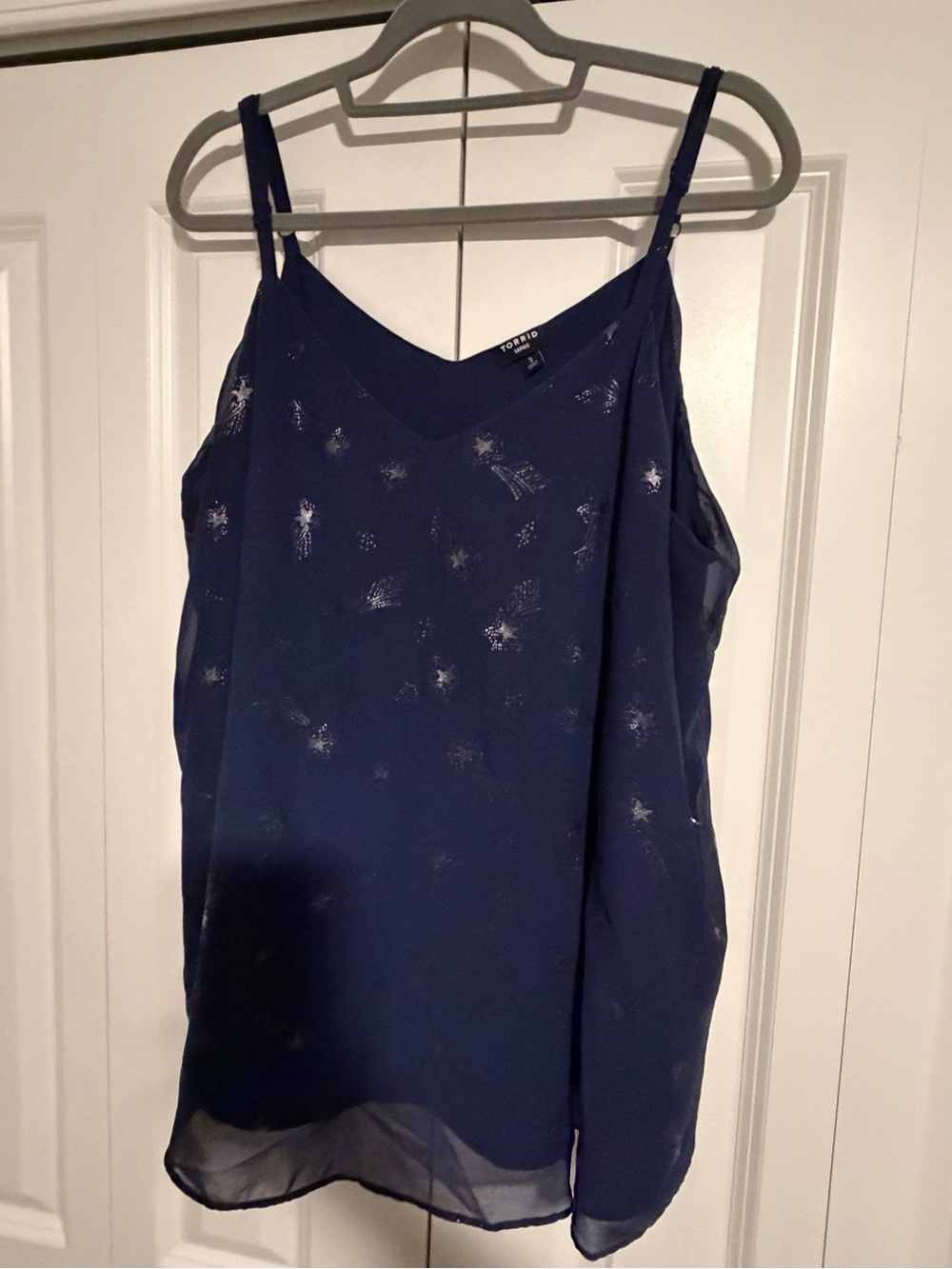 torrid Navy Blue Metallic Star Spaghetti Strap Camisole